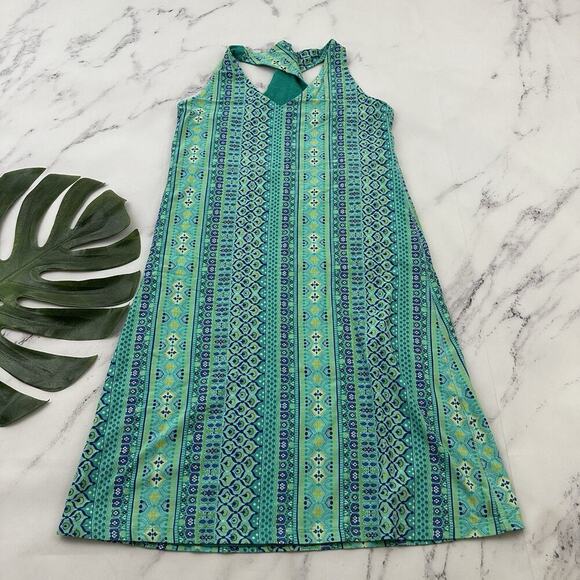 Kuhl Womens Reversible Sundress Size S Teal Green Blue Geometric Print Stretch - Picture 1 of 14